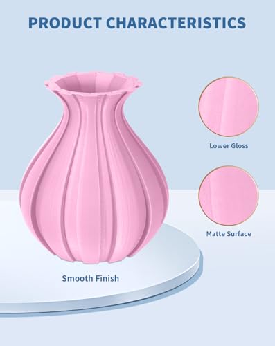 Image of DURAMIC 3D Matte PLA Filament 1.75mm Pink, 1kg Cardboard Spool Matte Finish 3D Printer Filament PLA 1.75mm Dimensional Accuracy 99% + /- 0.03 mm, Printing with FDM 3D Printer, Easy to Remove Support