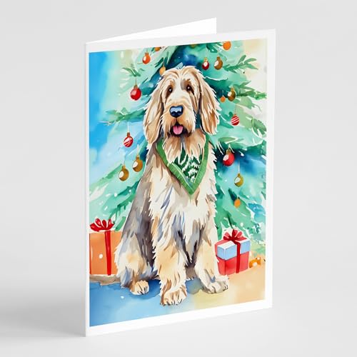 Caroline's Treasures DAC3551GCA7P Otterhound Christmas Greeting Cards Pack of 8 Blank Cards with Envelopes Whimsical A7 Size 5x7 Blank Note Cards