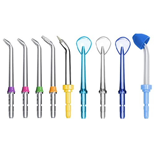 Jerilla 9pcs Oral Irrigator Nozzle Set Replacement Jet Tips Compatible with Waterpik Water Flosser WP-100 WP-250 WP-450 WP-560 WP-660 WP-811 WP-900 WP-940