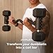 Jayflex Hyperbell EZ Curl Bar - Convert Dumbbells into a Curling Barbell Set - Adjustable Dumbbell to Arm Curl Bar Converter for Weight Lifting Home Workouts - 200 lb Capacity Hybrid Barbell
