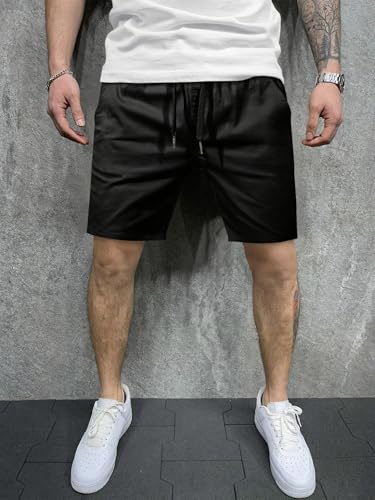 Mens Drawstring Shorts Casual Elastic Waist Pants Comfy Workout Shorts Running Shorts with Pockets2
