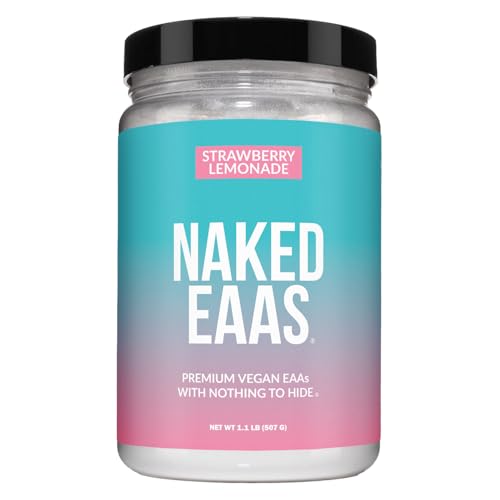 NAKED Strawberry Lemonade EAAs Amino Acids Powder, Vegan Essential Amino Acids, Instantized All Natural EAA Powder Supplement, 1.1LB - 26 Servings