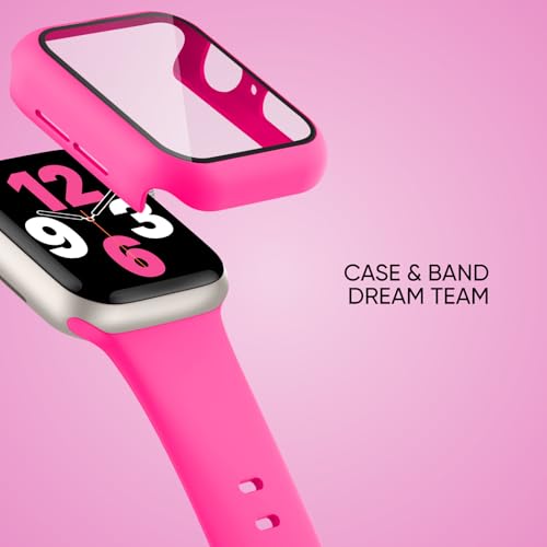 Image of Adorique 3-in-1 Compatible for Apple Watch Band 40mm 41mm 42mm 44mm 45mm 46mm, Soft Silicone Sport Strap for iWatch Series SE 10 9 8 7 6 5 4 3