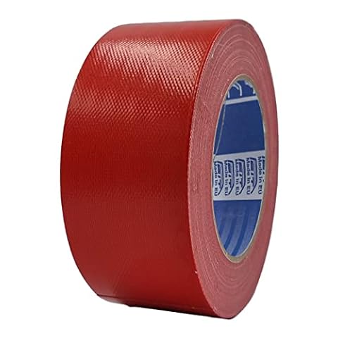 ACIT Super taśma płócienna 50 mm x 25 m, wzmocniona taśma płócienna, taśma kanalizacyjna, amerykańska taśma płócienna: naprawy, mocowanie i pakowanie (czerwona)