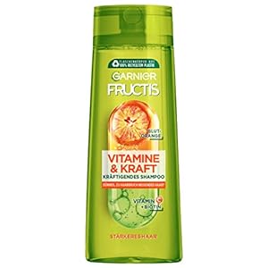 Garnier Kräftigendes Shampoo für dünnes und brüchiges Haar, Effektiv gegen Haarverlust, Mit Vitamin C und Blutorange, Fructis Vitamine & Kraft, 300 ml
