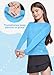 baleaf Girl's Rash Guard Shirts Sun Protection Swim Tops Long Sleeve Quick Dry Lightweight UPF 50+ Clothing Blue L