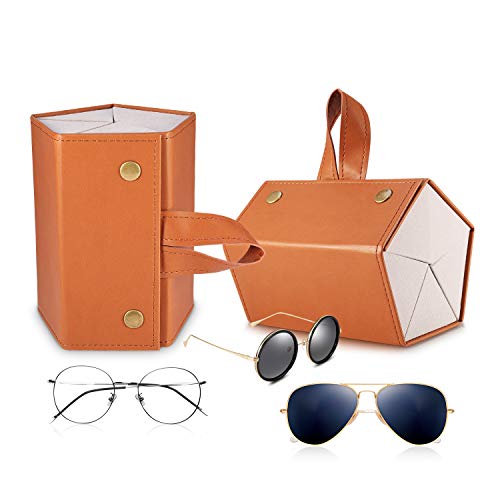 Image of SMARTTOP Sunglass Eyeglass Organizer Collector 5 slot 6 Slot PU Eyeglasses Storage Case Box Multiple Hanging Eyewear Display