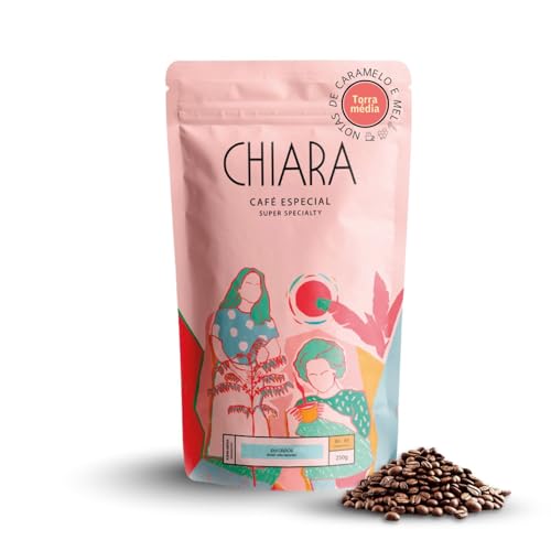 Café Especial Chiara Flor em Grãos 250g Nota 85, Café Brasileiro do Espírito Santo, Notas Florais, Caramelo e Mel, Café Premium de Montanha, Torra Média para Espresso, Coador e Prensa Francesa