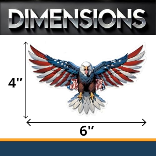 Image of American Flag Eagle Stickers, 6 x 3.5 Inches Pack of 2