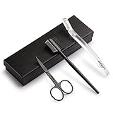 ROSALU 3 in 1 Eyebrow Kit, Eyebrow Razor Eyebrow Brush Scissor for Trimming Brow & Hair Removal, Eyebrow Grooming Set with A Gift Box