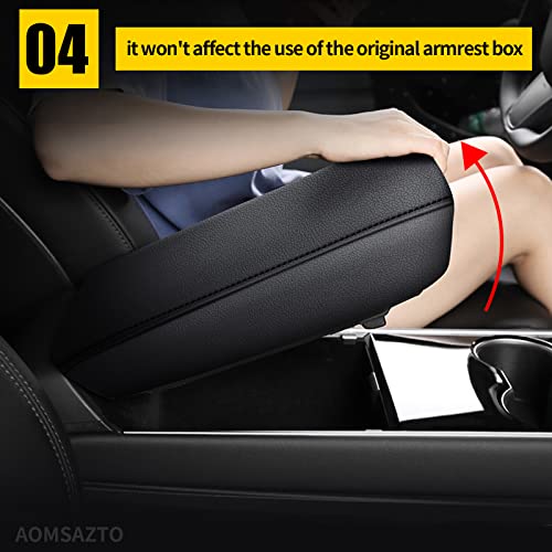 AOMSAZTO Armrest Console Covers for 2013-2018 Nissan Altima Black with Black Stiches by AOMSAZTO - Used condition - Image 5