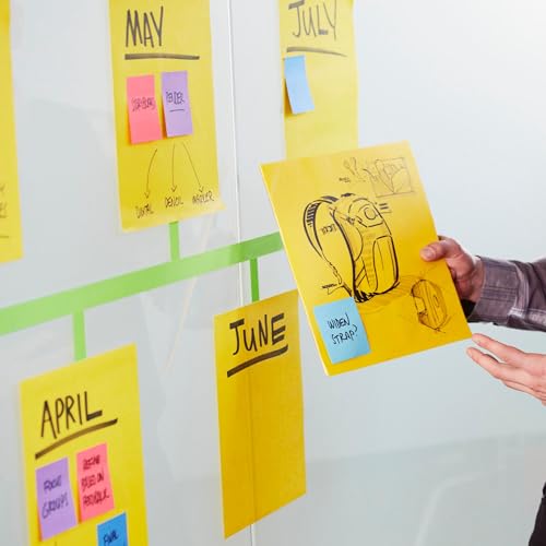 Post-it Notas grandes super adesivas, cor única (amarelo), dupla aderência, 28 x 28 cm