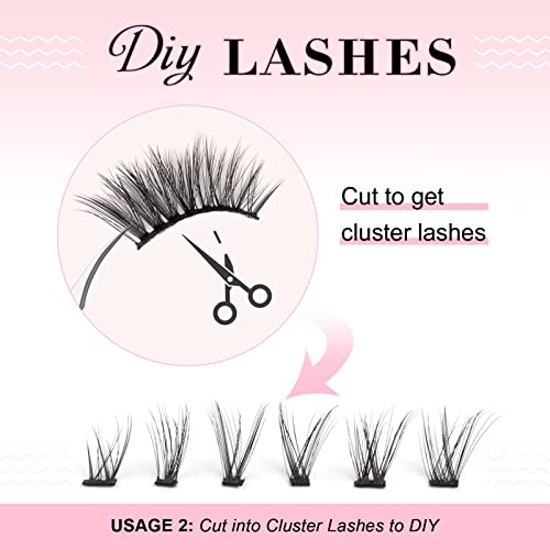 Glowingwin Half Cat Eye Lashes Natural Look Soft Corner 10 works Strip Wispy 3/4 Handmade False Faux Mink Reusable Fluffy Fake Eyelashes - Image 3