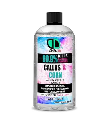 Image of DD Teck Callus and Corn Remover Liquid, Callus Eliminator, Liquid & Gel for Softening Foot, Rescue Hard Skin, Pain-Free Treatment for Foot & Hand (50ml Cap)