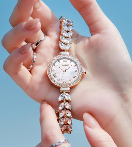 Image of OLEVS Diamond Watch for Women Luxury Dress Rose Gold Bracelet Casual Elegant Waterproof Date Ladies Quartz Wrist Watches