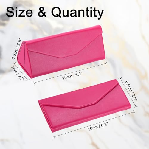 Image of PATIKIL Foldable Glasses Case, Triangle Magnetic Sunglasses Organizer Case PU Leather Hard Eyeglass Case (1 Pcs)