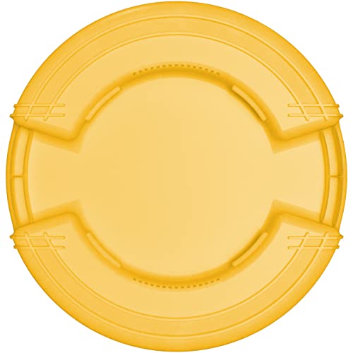 Image of SPARTA Bronco Round Waste Bin, Trash Can with Handles for Garbage or Recycling, 32 Gallon Capacity, Yellow