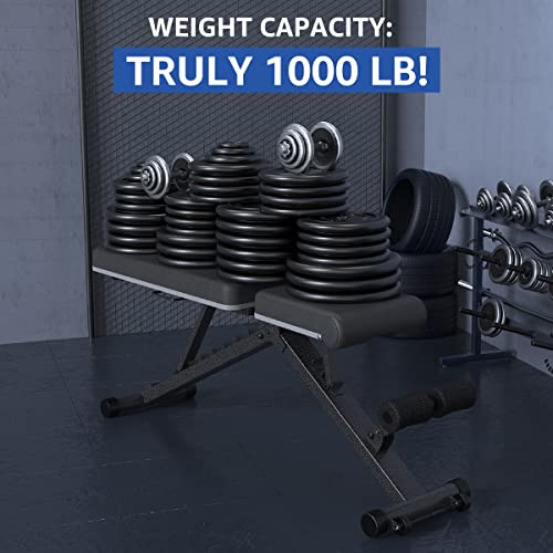 Barwing 10-7-4-3 Weight Bench Adjustable Exercise | 800 Lb Heavy Incline Decline Bench Press For Home Gym More Stable And Posture Adjustments | 5 Min Easy Assembly Foldable Training Lifting Bench | Dragon Flag Handle For Abdominal Arm Workout #TOP2