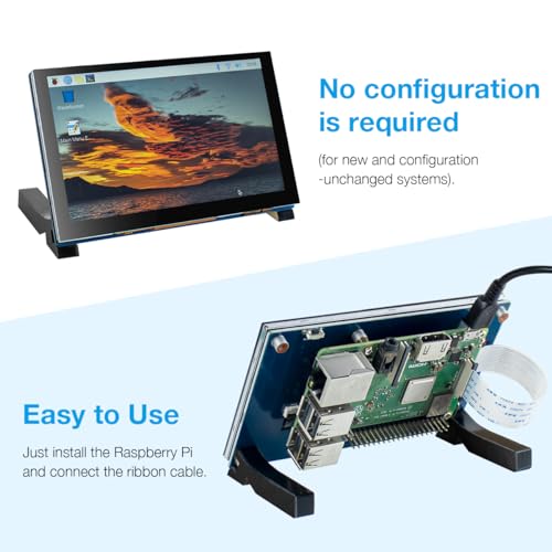 Image of Hosyond 5 Inch Touchscreen IPS MIPI DSI Display Compatible with Raspberry Pi 5 /4 /3, 800x480 Pixel Capacitive Screen Driver-Free Interface