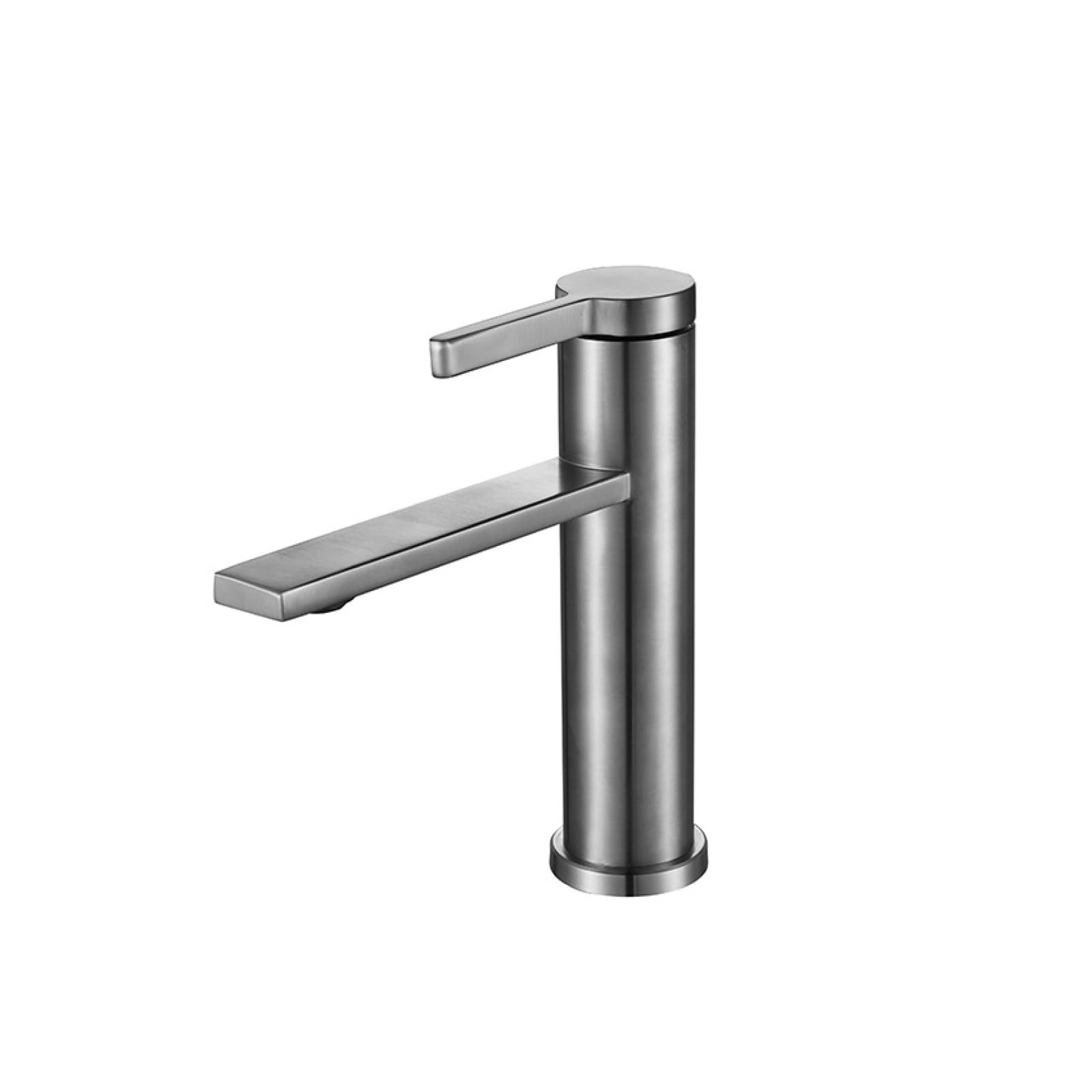 Fanjubei Short And Drawn 304 Stainless Steel Hot And Cold Simple Faucet, Brushed Low