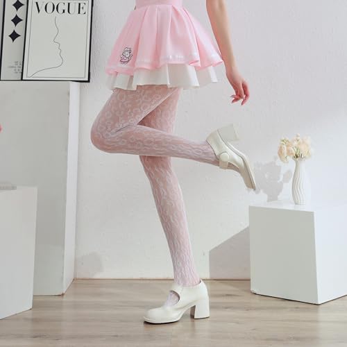 Image of Sahabowi Fishnet Pantyhose For Women Sheer High Waist Tights Control Top Mesh Stockings, Pantyhose12