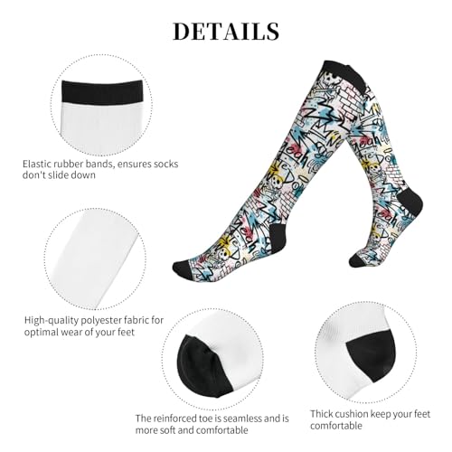 Image of Compression Socks for Women Men Circulation Graduated Supports Socks for Running Travel Nurse Athletic Sports