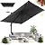 Hotime 10ft Patio Cantilever Umbrella Large Rectangular Deck Offset Umbrellas on clearance,sombrillas de patio tilt umbrella with 360°Rotation & Heavy-Duty Aluminum Frame,for Pool Garden Patio,Gray