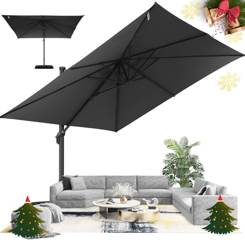 Hotime 10ft Adjustable Windproof Patio Umbrella