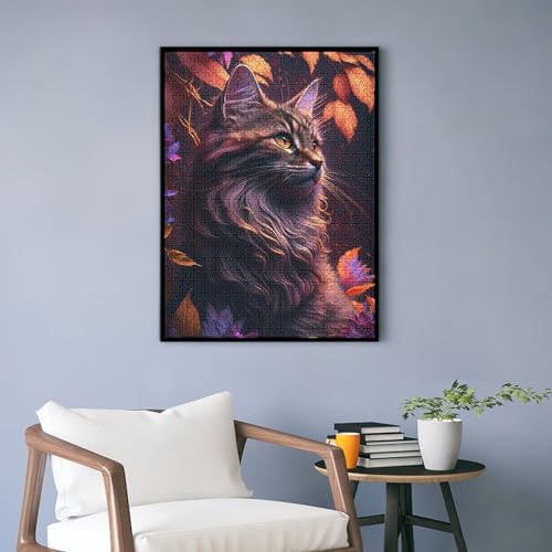 Puzzle de gato de 500 piezas multicolor e inteligencia para adultos 6