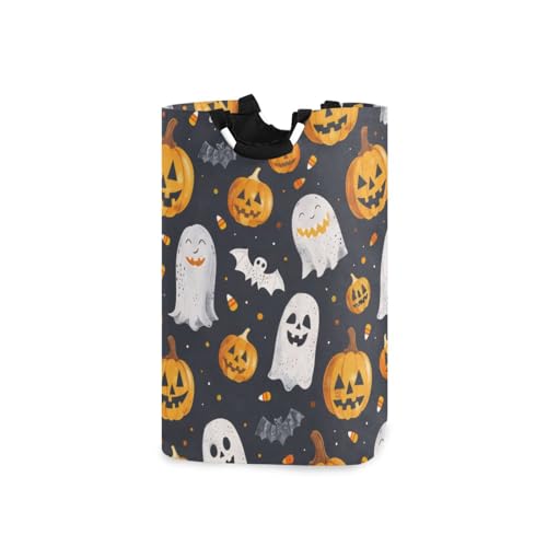 Jihqo Laundry Hamper Basket Cute Pumpkins Halloween Pattern Collapsible Nursery Storage Bin Waterproof Clothing Baskets for Home Bedroom Bathroom Washing Room