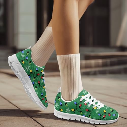 Image of GIFTPUZZ Mens Lace Up Athletic Trainers Running Sneakers Wedge Breathable Gym Lightweight Sports Tennis Shoes