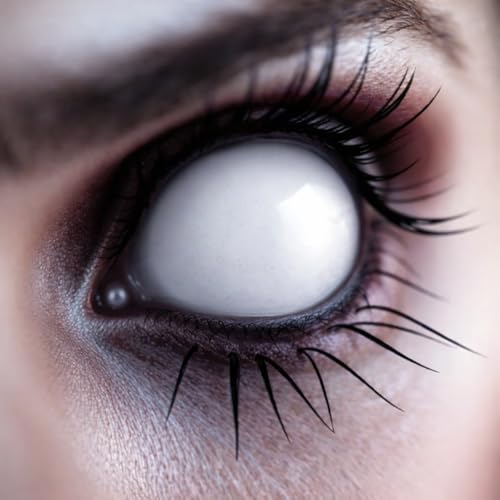 Lentes de contacto brancas e lentes de contacto certificadas - lentes de contacto diárias assustadoras para o Halloween e Carnaval - sem receita - vampiro e drácula (branco)