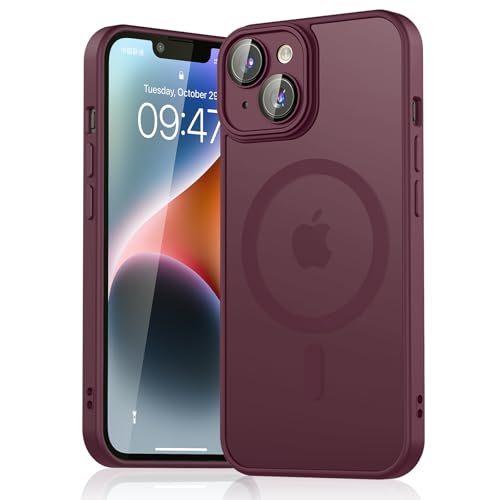 Mugust iPhone 14 Case, 6.1-Inch, Wine Red