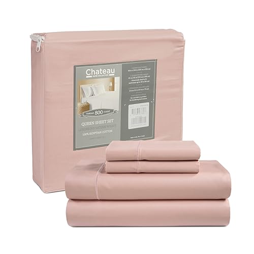 Split King Sheets Deep Pocket, 100% Egyptian Cotton Sheets for Split King Size Bed, 800TC Luxury Soft & Breathable Naturally Cool Fully Elasticated Fitted Sheet, No Pill Fade Resistant – Sepia Rose