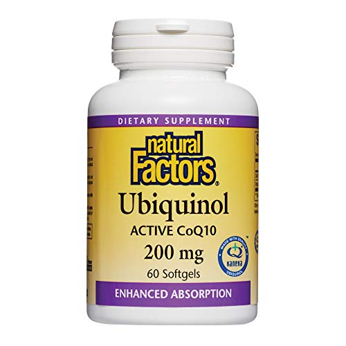 Natural Factors, Ubiquinol Active Coq10 200Mg, Coenzyme Q10 Supplement For Energy, Heart And Cognitive Support, 60 Softgels (60 Servings) #TOP6