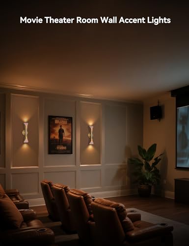 Image of Tubicen Wall Sconces Set of Two Dimmable Home Theater Sconce Up Down | Mid-Century Modern Wall Lights Hardwired 15.7 inchH Indoor Art Deco Gold Wall Sconce for Living Room Bedroom Hallway