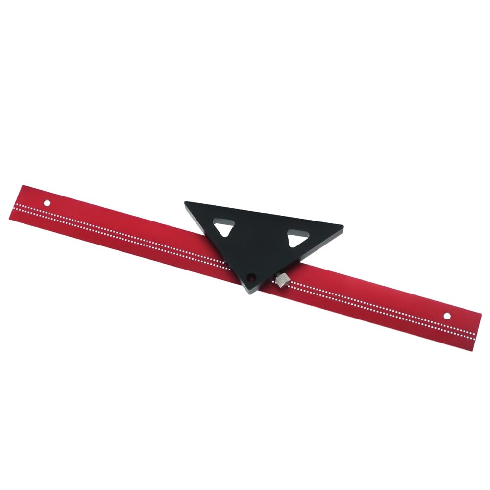 Strumento per Bussola in Alluminio a Gradi Tracciatore (400 mm) | Lega di Alluminio, Scale Imperiali Metriche, Fori da 1 Mm, Guida a T, Uso Carpenteria, Compatibile con Penna, Calibro