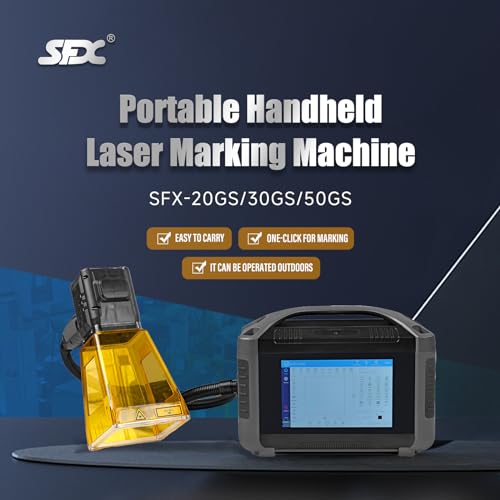 Image of Portable Handheld Laser Marking Machine 50W Fiber Laser Engraver Power Supply Marking 100 * 100mm Laser Engraving Machine for Metal and Non Metal Laser Class 2