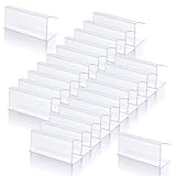 DOPENSPI 100 Pcs Plastic Shelf Label Holder, 2.4 x 1 Inch Clear Plastic Price Tag Shelf Clips for Wood Shelving, Clips On to Shelves 1