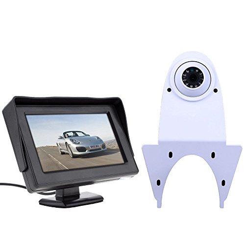 Navinio Car Third Roof Top Mount Brake Lamp Camera Brake Light Rear View Backup Camera+4.3" LCD Car Dashboard Color Monitor for Mercedes Sprinter Viano Vito Transit Ducato VW Crafter T5