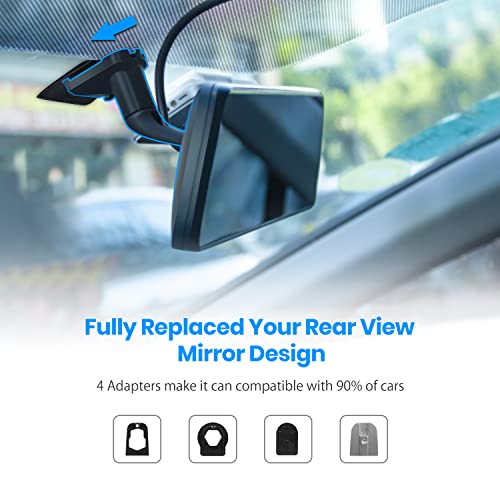 Auto-Vox T9 Oem Look Rear View Mirror Backup Camera With Neat Wiring, 9.35''Full Touch Screen Stream Media Monitor With Back Up Camera System, 1080P Super Night Vision Reverse Camera For Car/Trucks #TOP1