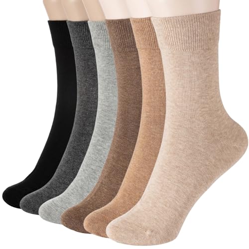 Image of Ndoobiy Womens Socks for Women Crew Ankle Long Cotton 6 Pairs