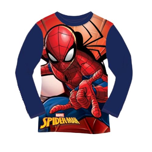 T-Shirt Enfant - Tee Shirt garçon - Naruto-Cars-Spiderman-Pat Patrouille (FR/ES, Âge, 3 Ans, Taille Normale, Spiderman Manches Longues Bleu)