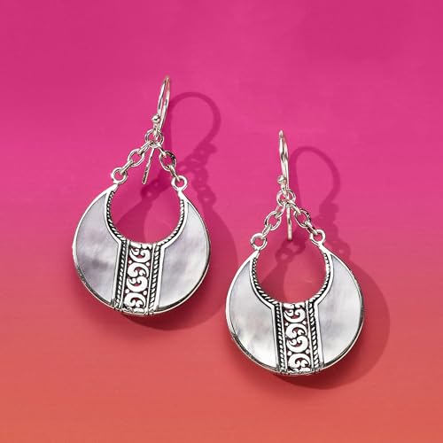 Ross-Simons Mother-of-Pearl Bali-Style Teardrop Earrings in Silver4