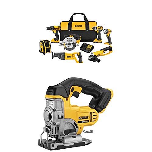 DEWALT DCK720D2 2 Ah 20V MAX* Compact 7-Tool Combo Kit with DCS331B 20-Volt MAX Li-Ion Jig Saw (Tool Only)