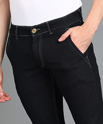 Image of Men's Slim Fit Solid Jeans Stretchable
