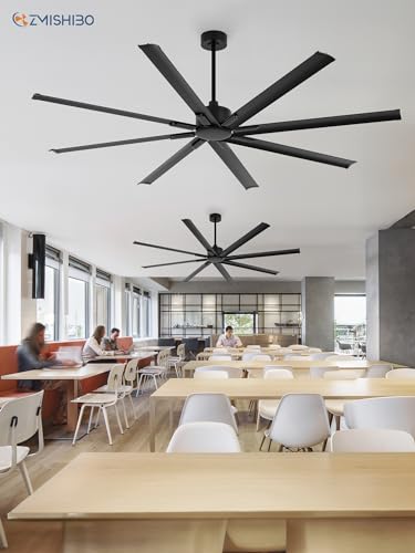 Zmishibo 84 Inch Industrial Dc Motor Ceiling Fan, Large Ceiling Fan With 8 Reversible Blades, 3 Downrods, 6-Speed Remote Control, Home Or Commercial Ceiling Fans For Porch/Garage/Shop thumb #6