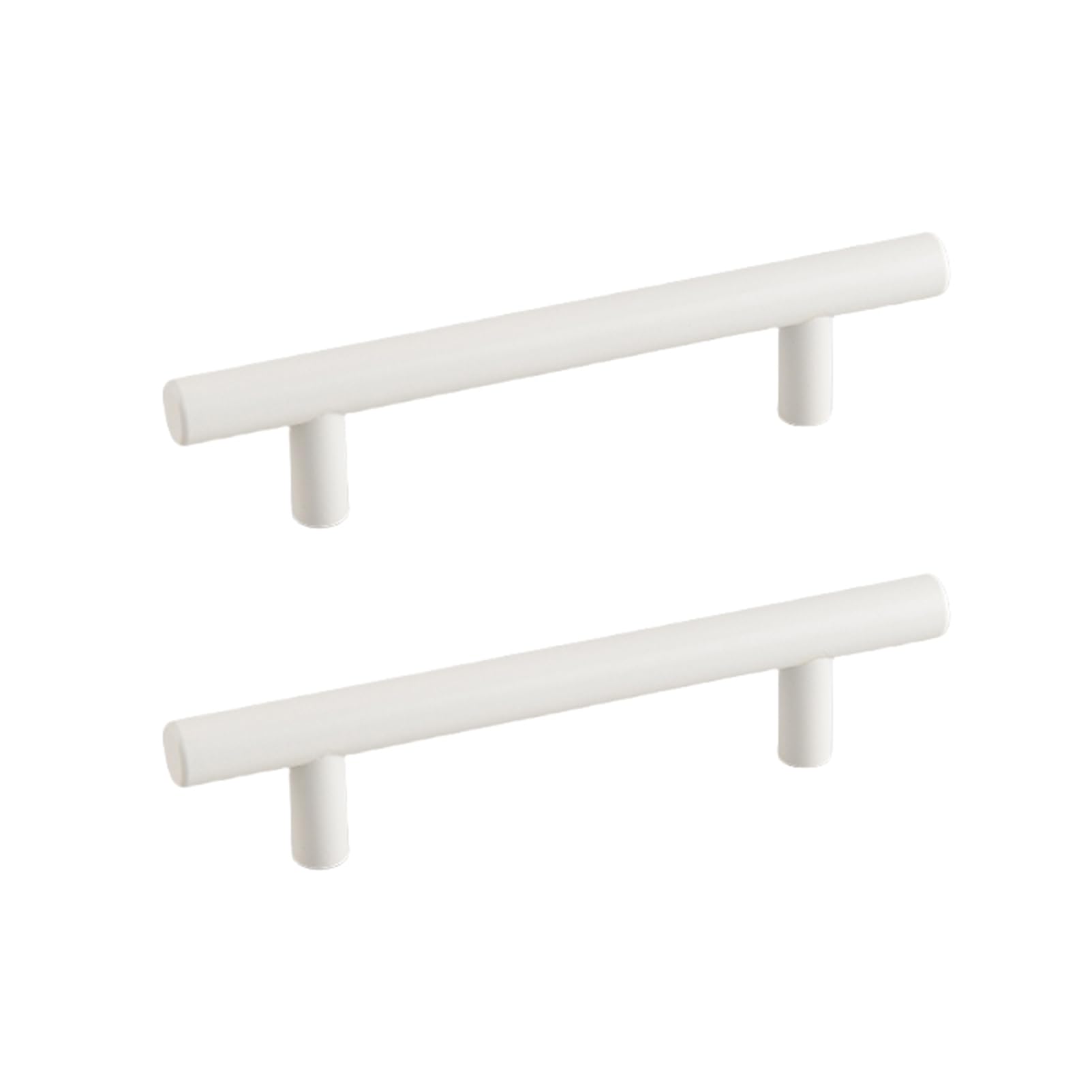 RSWZSFL 2 Pcs Kitchen Door Handles T Bar Handle Drawer Pulls Cupboard Handles Colorful Cabinet Pulls Wardrobe Handles for Children's Wardrobe Bedroom Furniture Hardware (White,Pitch:96mm)
