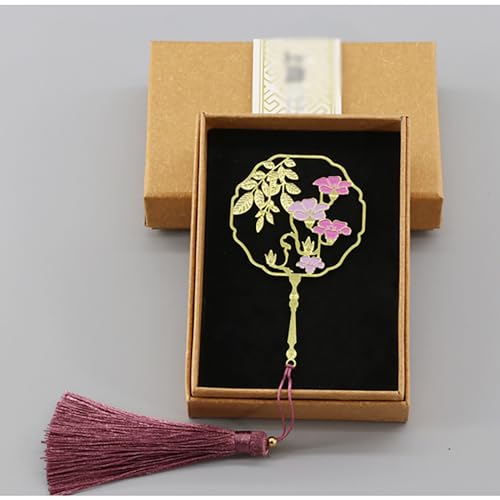 Marque-page en métal Pétunia de luxe avec son pompon élégant