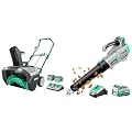 Litheli 2x20V Cordless Snow Blower, 20'' Single Stage Battery Powered Snow Blower & 20V Cordless Leaf Blower, 350 MPH and Variable Speeds Electric Leaf Blower